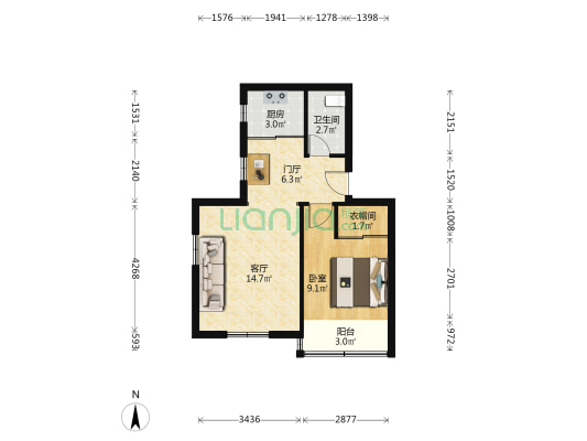 新华路155弄 1室1厅1卫 51平方
