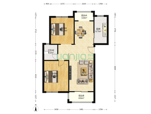 巨融国际豪园 2室2厅1卫 170平方
