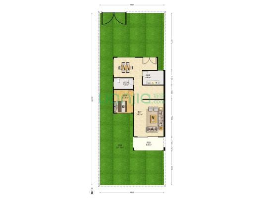 恒大金碧天下花海天麓区 1室1厅1卫 186平方