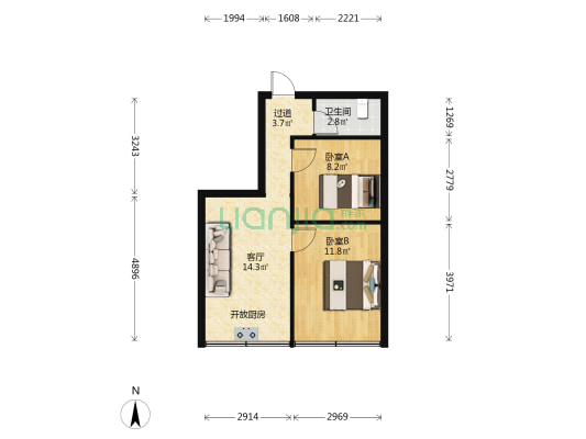 迷你港湾 2室1厅1卫 68平方