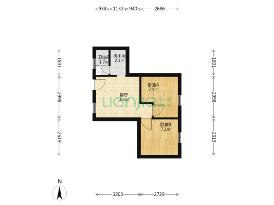 梅基街 2室1厅2卫 45平方