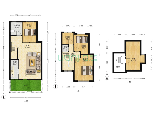 胥口新村 4室1厅2卫 80平方