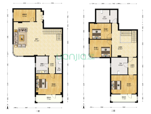 河畔花园 4室1厅3卫 270平方