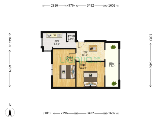 均隆街70号 2室0厅1卫 57平方