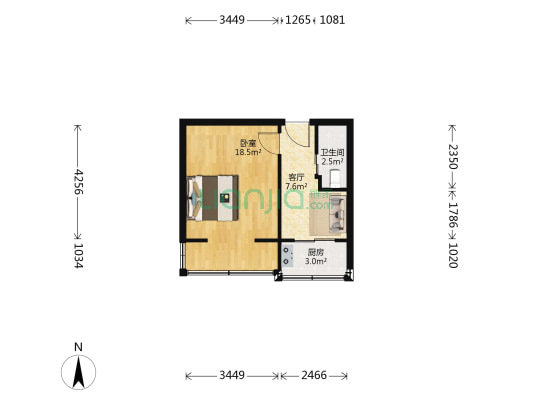 凌云街 1室1厅1卫 35平方