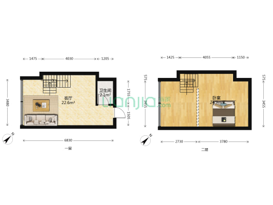 华山·国际 1室1厅1卫 40平方