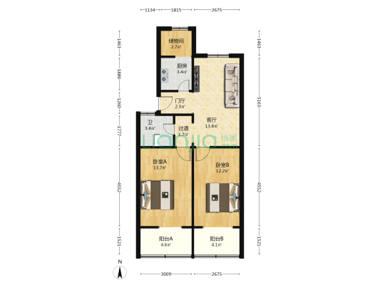 市政机械化分公司家属院 2室1厅1卫 74平方