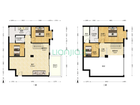 东方豪庭 4室1厅2卫 133平方