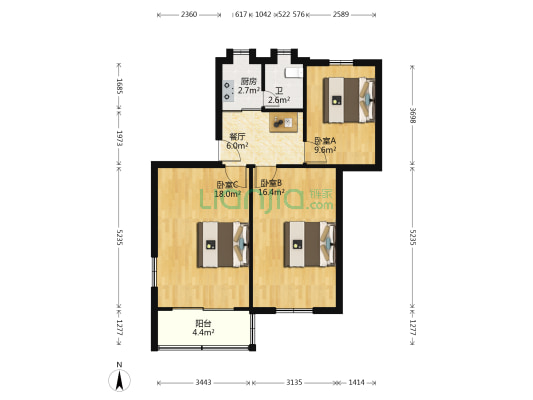 白下路 3室1厅1卫 73平方