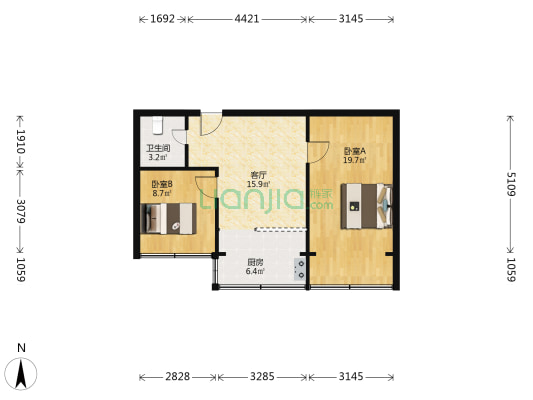 二支路小区（定西路） 2室1厅1卫 60平方