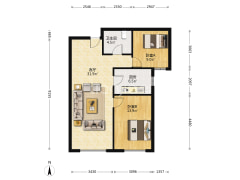 涿州东站 高铁新干线全阳2居室，位置好，离小区出口近-涿州高铁新干线户型图