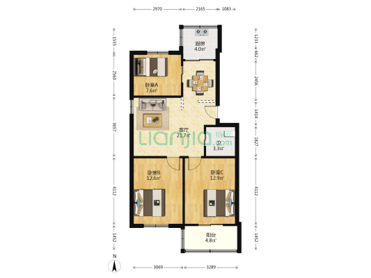 藕池村集资房 3室1厅1卫 79平方