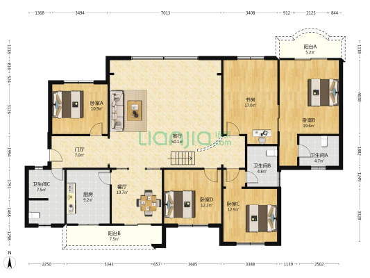象苑 5室2厅3卫 203平方