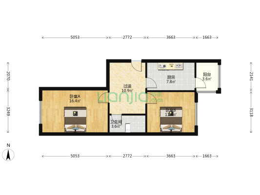 旭升街53号 2室0厅1卫 77平方