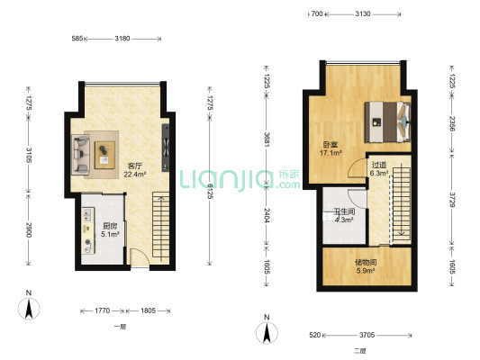 金润国际广场 1室1厅1卫 48平方