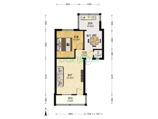 昆明牛街庄住宅小区六组团 1室1厅1卫 39平方