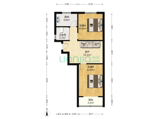 中原东路74号院 2室1厅1卫 62平方