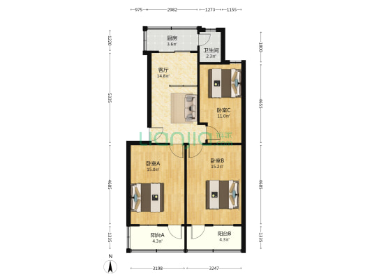 沈场警苑 3室1厅1卫 79平方