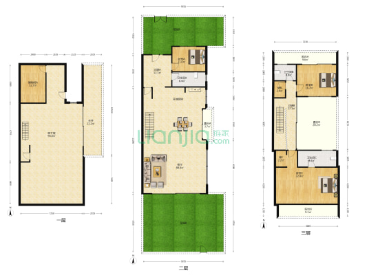 万科见滨园 3室1厅3卫 373平方