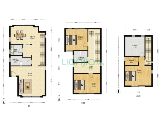 康桥名郡 3室2厅3卫 203平方