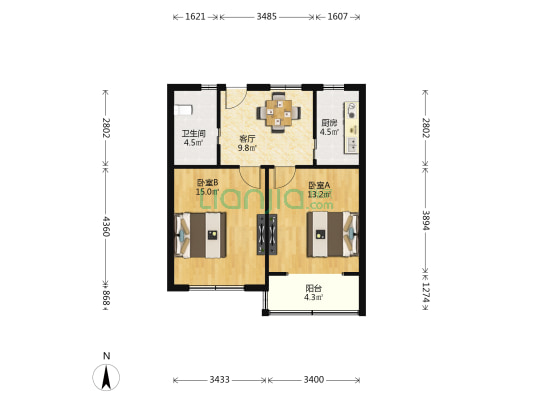 嘉美坊 2室1厅1卫 66平方