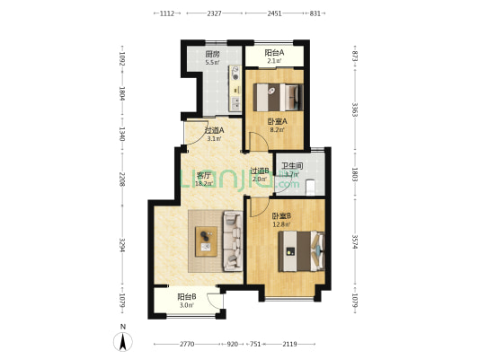 中骏正荣悦景湾 2室1厅1卫 79平方