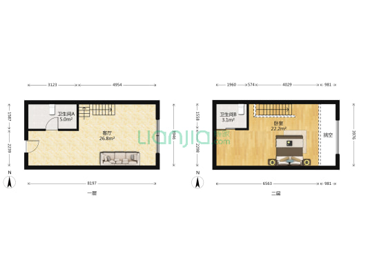 云璟公寓 1室1厅2卫 62平方