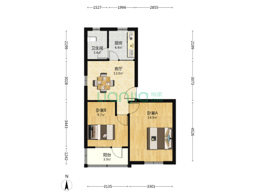 川沙新川路190弄 2室1厅1卫 61平方