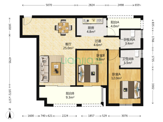 小区出门即公园，小区环境优雅，地铁400米出行方便-户型图