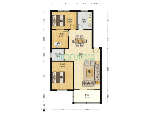 吕花园裕园小区 3室1厅1卫 101平方