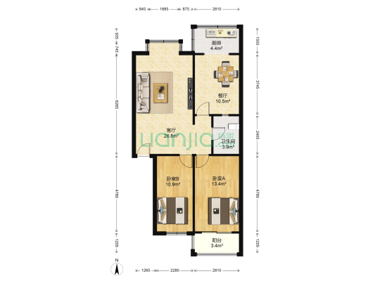 福泰园 2室2厅1卫 93平方
