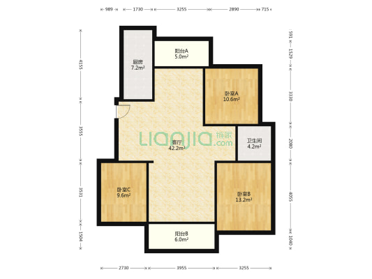 中港城世家 3室1厅1卫 108平方