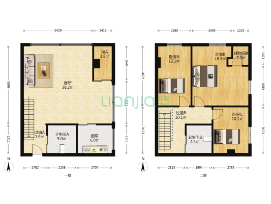 天晖大厦 3室1厅2卫 151平方