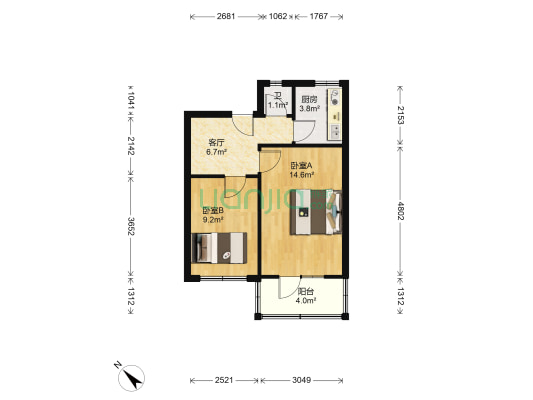 永德里 2室1厅1卫 47平方