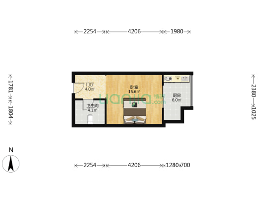万贯国际贸易大平台 1室0厅1卫 47平方