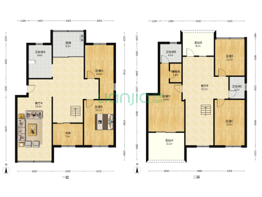 晟园公寓小区 6室2厅3卫 241平方