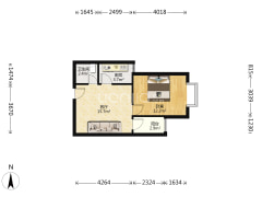 双塔社区 正规一室一厅，房本满二税费低-涿州天保郦景户型图