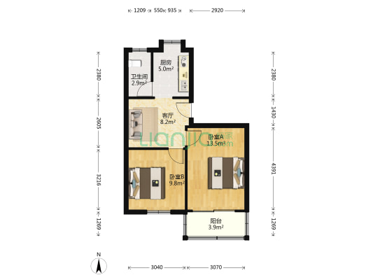 民政厅大院 2室1厅1卫 56平方