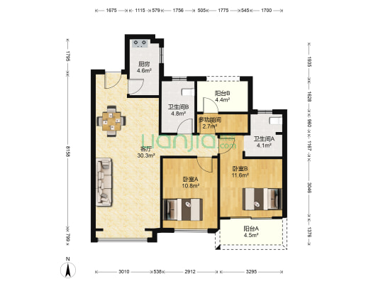 雅居乐.新乐府 3室1厅2卫 99平方