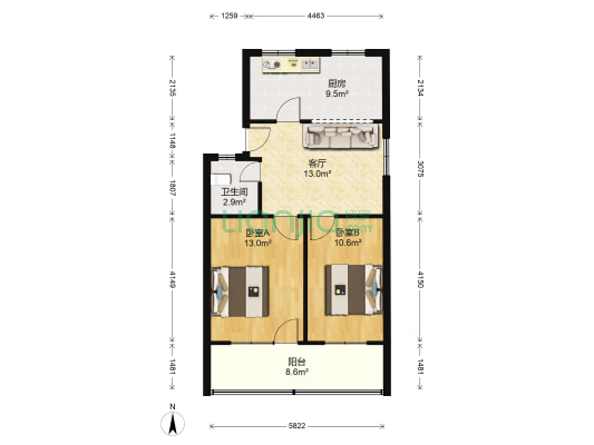福光综合楼 2室1厅1卫 70平方