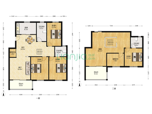 青青家园 4室2厅3卫 193平方