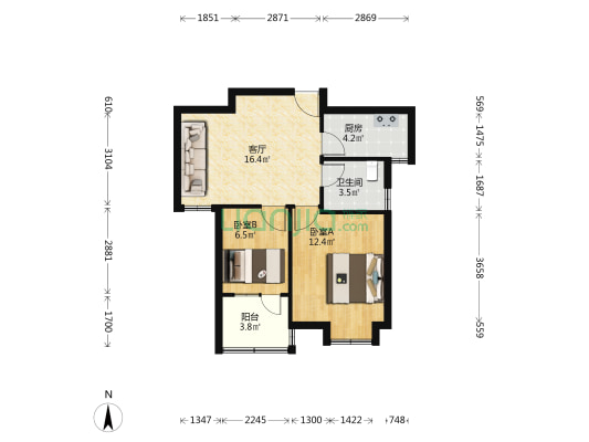 澄畔新村 2室1厅1卫 68平方