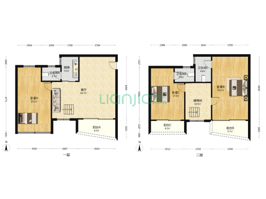 聚豪花园 3室1厅3卫 162平方
