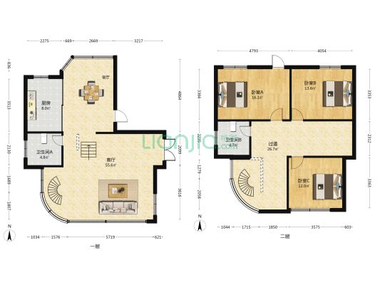 环球别墅山庄 3室1厅2卫 250平方