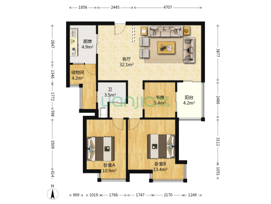 君悦香邸 3室1厅1卫 96平方