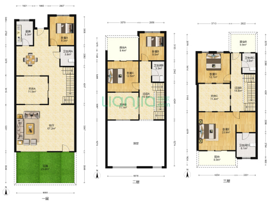 力高宝格丽天悦华府 5室1厅4卫 220平方