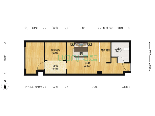 学院派 1室0厅1卫 84平方