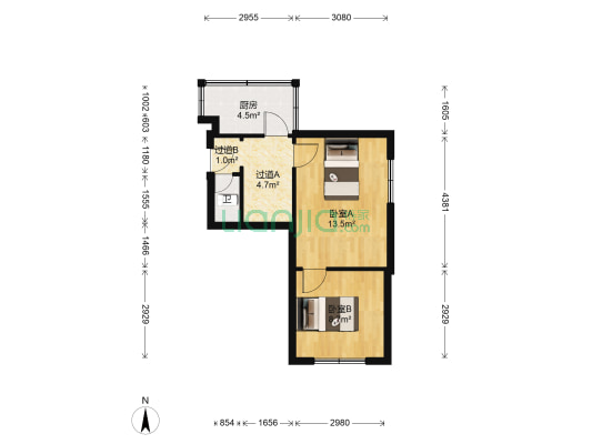 石铁33宿舍 2室0厅1卫 41平方