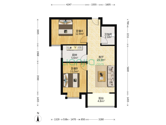 19年交房的，楼龄很新，楼间距大户型好-户型图