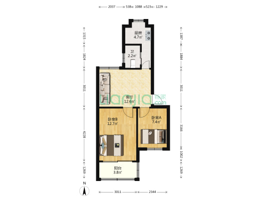 金关巷 2室1厅1卫 55平方